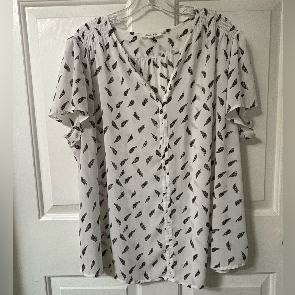 Monday Fun Linnette Split Neck Smocked Blouse - image 6